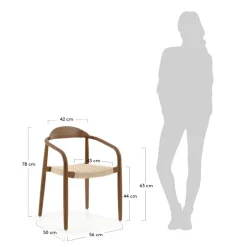 Wohnen Armlehnenstuhl aus Kordel Geflecht - Vilvia (4er Set)