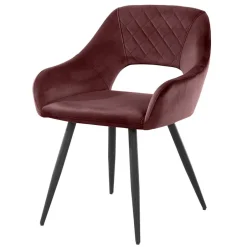 Wohnen Armlehnenstuhl in Altrosa Samt - Kalindo (2er Set)