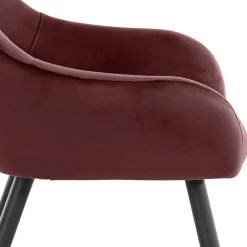 Wohnen Armlehnenstuhl in Altrosa Samt - Kalindo (2er Set)