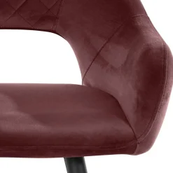 Wohnen Armlehnenstuhl in Altrosa Samt - Kalindo (2er Set)