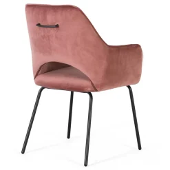Wohnen Armlehnenstuhl in Altrosa Samt - Flawia (2er Set)