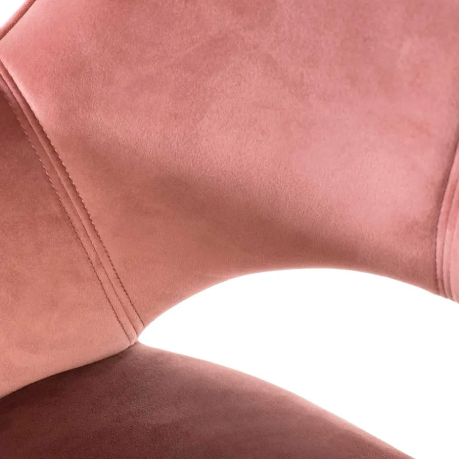 Wohnen Armlehnenstuhl in Altrosa Samt - Flawia (2er Set)