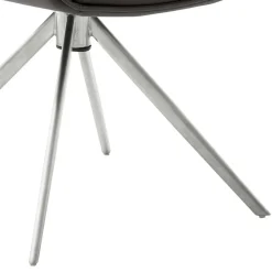 Wohnen Armlehnenstuhl in Anthrazit Leder - Carbonaro (2er Set)