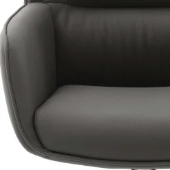 Wohnen Armlehnenstuhl in Anthrazit Leder - Carbonaro (2er Set)