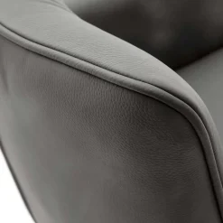 Wohnen Armlehnenstuhl in Anthrazit Leder - Carbonaro (2er Set)