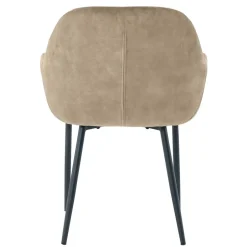 Wohnen Armlehnenstuhl in Beige aus Samt - Pyrona (2er Set)