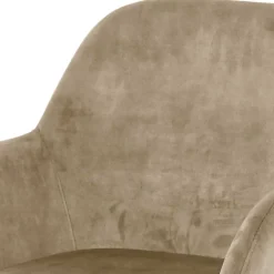 Wohnen Armlehnenstuhl in Beige aus Samt - Pyrona (2er Set)