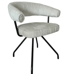 Wohnen Armlehnenstuhl in Beige Chenille - Florina (2er Set)