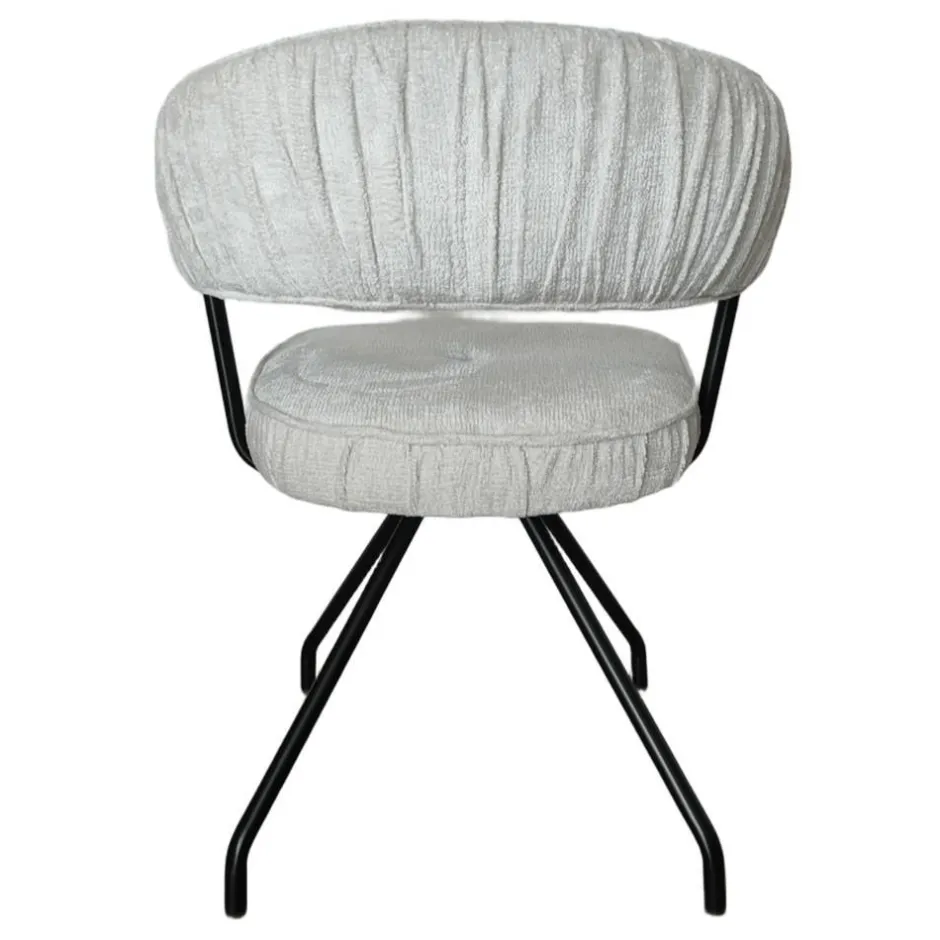 Wohnen Armlehnenstuhl in Beige Chenille - Florina (2er Set)