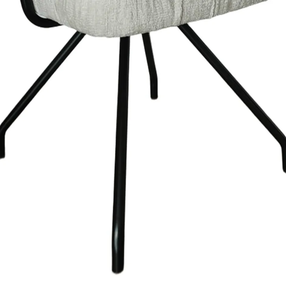 Wohnen Armlehnenstuhl in Beige Chenille - Florina (2er Set)