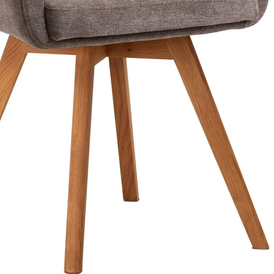 Wohnen Armlehnenstuhl in Braun Flockstoff - Faneno