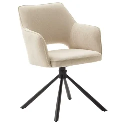 Wohnen Armlehnenstuhl in Creme Cord - Makimona (2er Set)