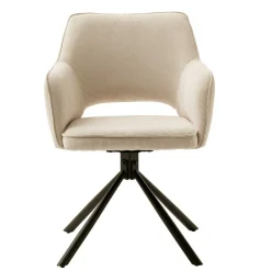 Wohnen Armlehnenstuhl in Creme Cord - Makimona (2er Set)