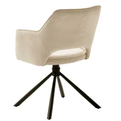 Wohnen Armlehnenstuhl in Creme Cord - Makimona (2er Set)