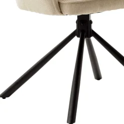 Wohnen Armlehnenstuhl in Creme Cord - Makimona (2er Set)