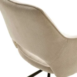 Wohnen Armlehnenstuhl in Creme Cord - Makimona (2er Set)