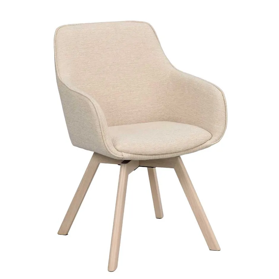 Wohnen Armlehnenstuhl in Cremeweiß Stoff - Systrem (2er Set)