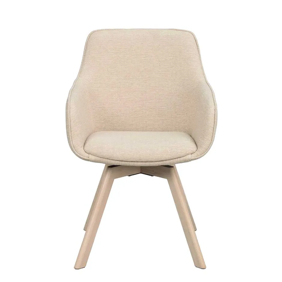 Wohnen Armlehnenstuhl in Cremeweiß Stoff - Systrem (2er Set)