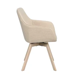 Wohnen Armlehnenstuhl in Cremeweiß Stoff - Systrem (2er Set)