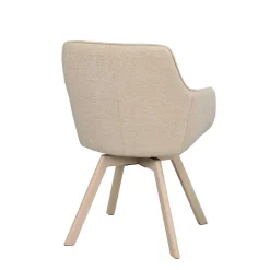 Wohnen Armlehnenstuhl in Cremeweiß Stoff - Systrem (2er Set)