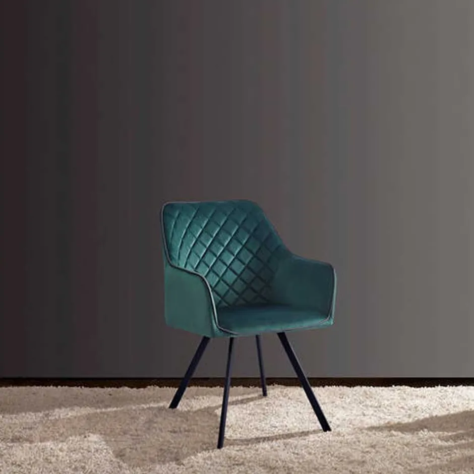 Wohnen Armlehnenstuhl in Dunkelgrün mit Schwarz - Saliaora