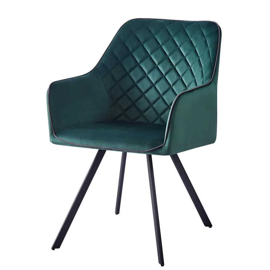 Wohnen Armlehnenstuhl in Dunkelgrün mit Schwarz - Saliaora