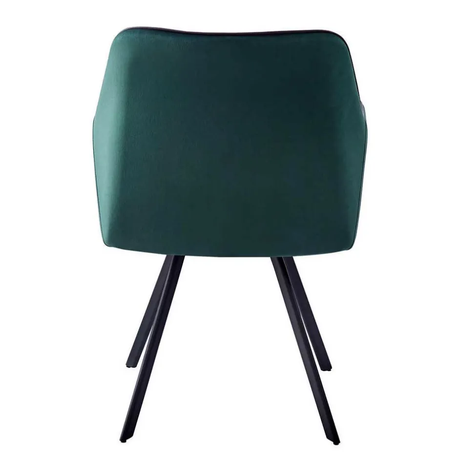 Wohnen Armlehnenstuhl in Dunkelgrün mit Schwarz - Saliaora