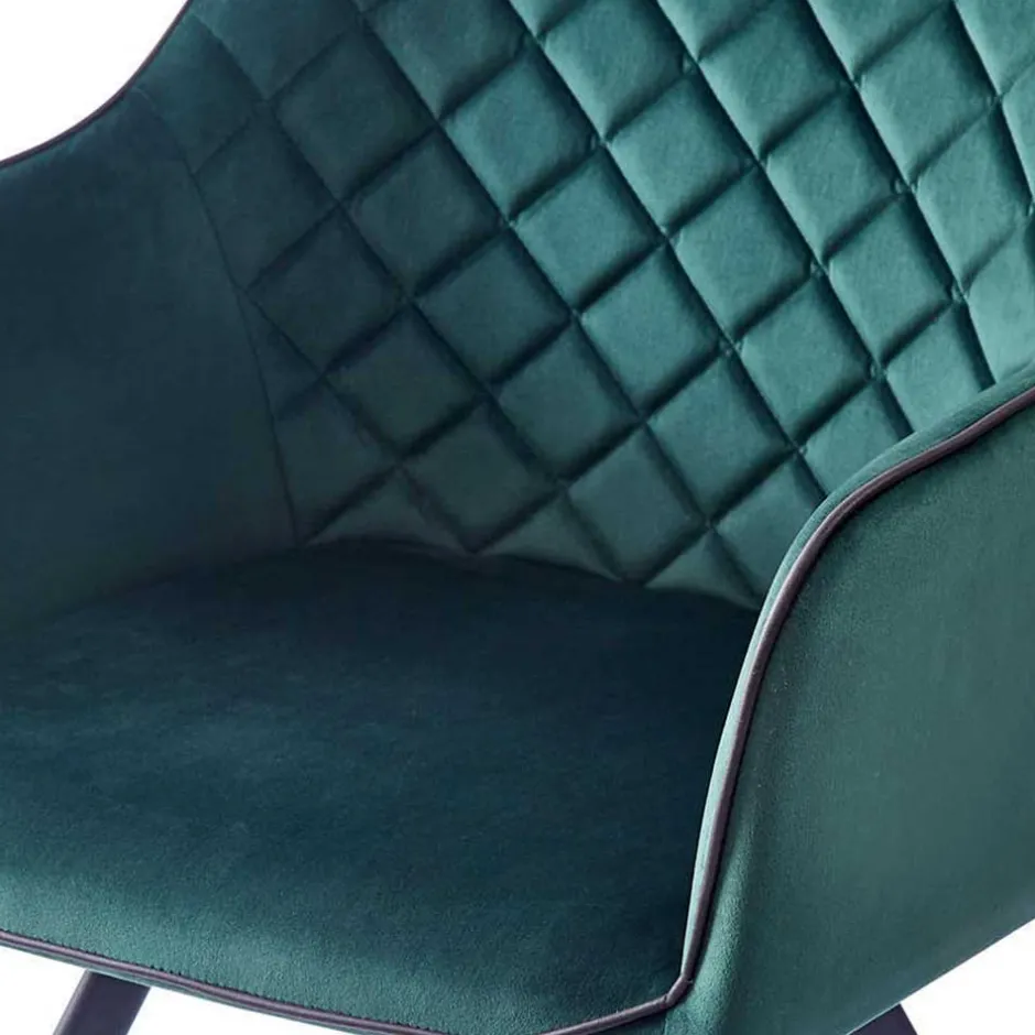 Wohnen Armlehnenstuhl in Dunkelgrün mit Schwarz - Saliaora