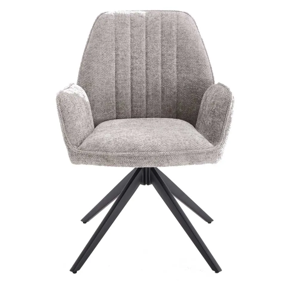 Wohnen Armlehnenstuhl in Grau und Schwarz - Monterry (2er Set)