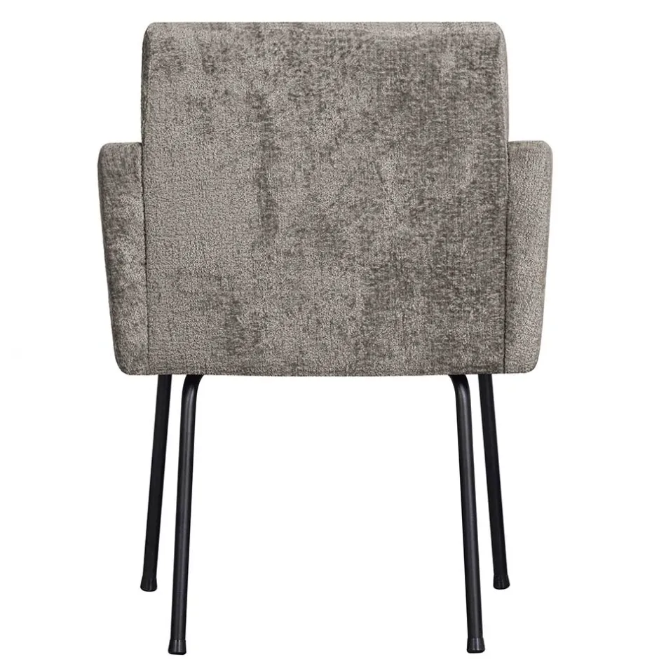 Wohnen Armlehnenstuhl in Taupe Webstoff - Kalindo (2er Set)