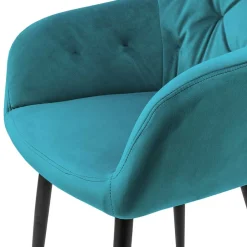 Armlehnenstuhl in Türkis Blau Samt - Benitov^Wohnen Clearance
