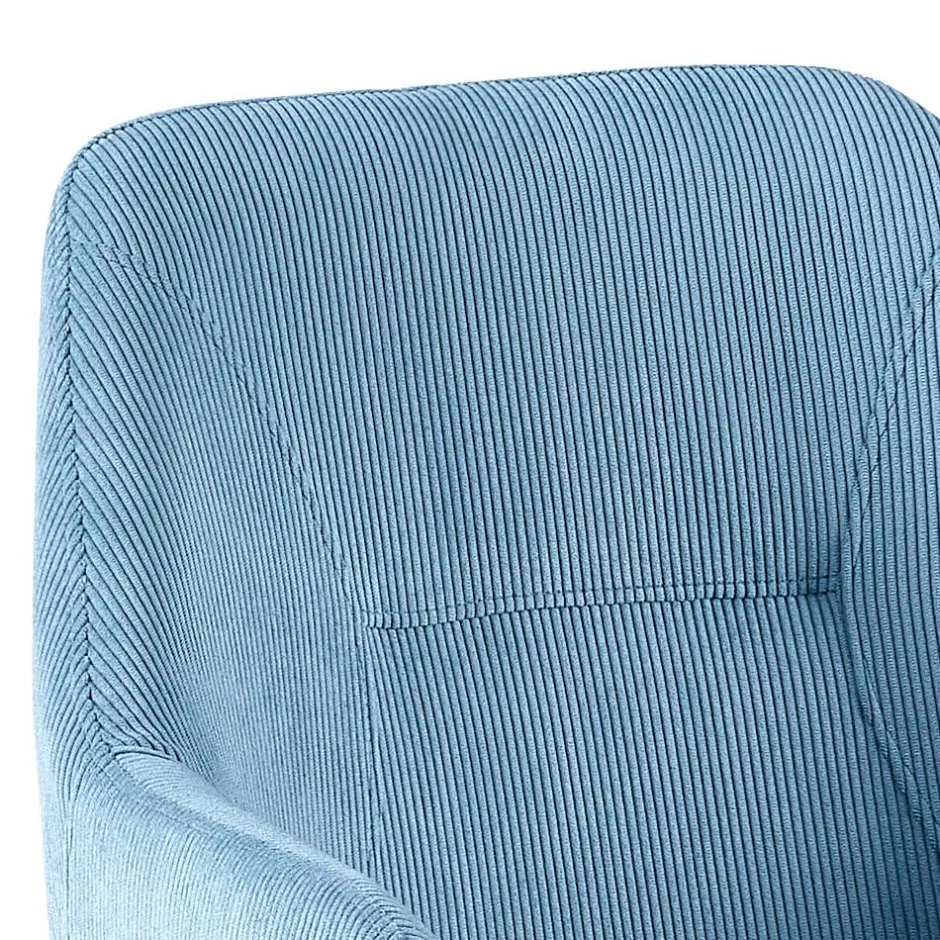 Armlehnenstuhl mit Cord in Hellblau - Vacca (2er Set)^Wohnen Clearance