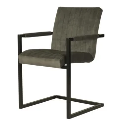 Wohnen Armlehnenstuhl mit Schwinggestell in Dunkelgrün - Arturus (2er Set)