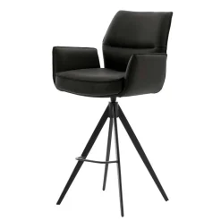 Wohnen Armlehnen-Tresenstühle aus Echtleder - Delamaro (2er Set)