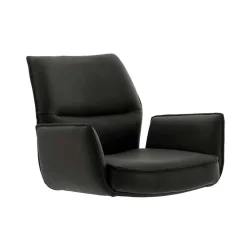 Wohnen Armlehnen-Tresenstühle aus Echtleder - Delamaro (2er Set)