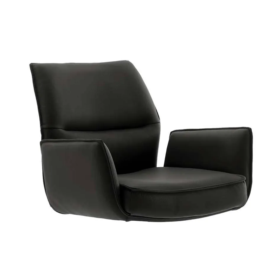 Wohnen Armlehnen-Tresenstühle aus Echtleder - Delamaro (2er Set)