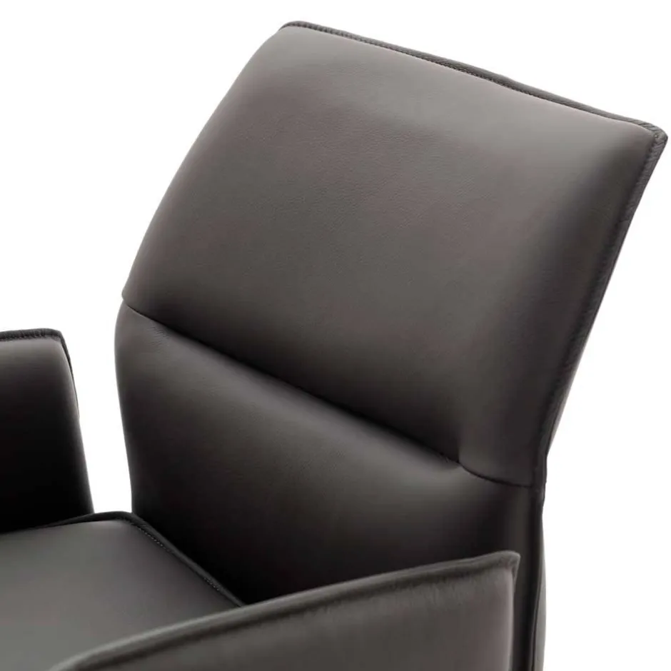 Wohnen Armlehnen-Tresenstühle aus Echtleder - Delamaro (2er Set)