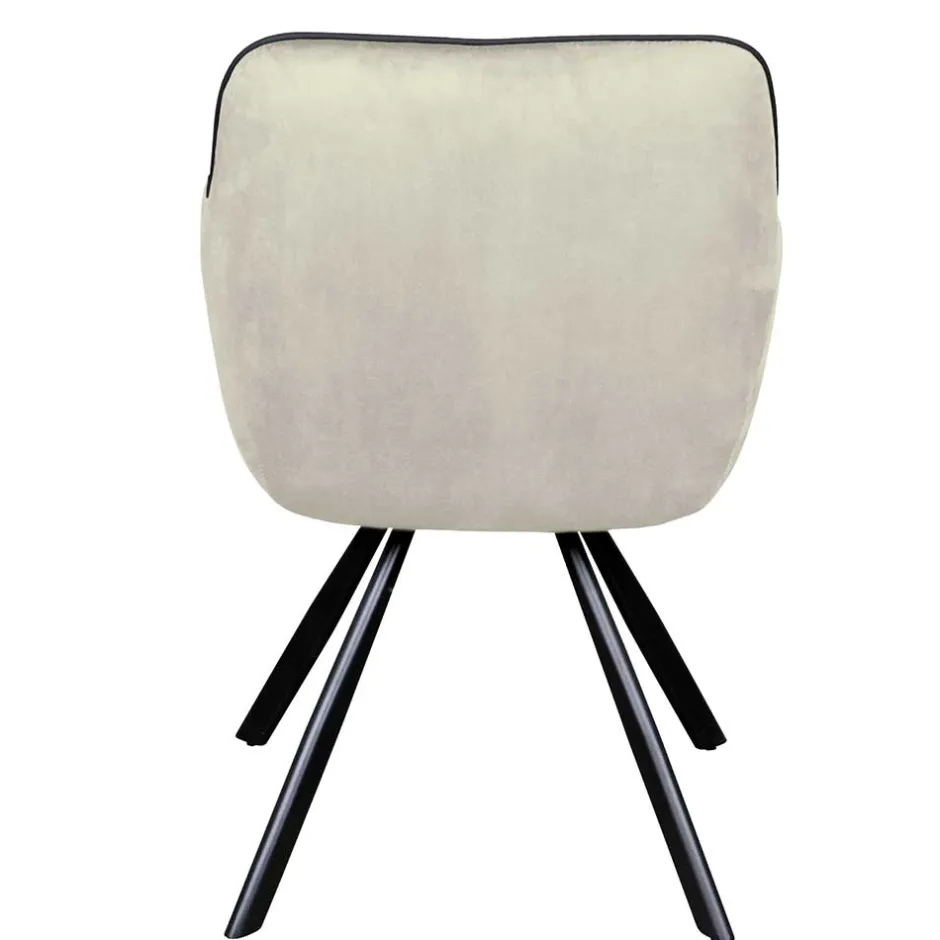 Wohnen Armlehner Polsterstuhl in Creme Samt - Pape