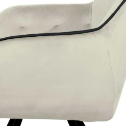 Wohnen Armlehner Polsterstuhl in Creme Samt - Pape