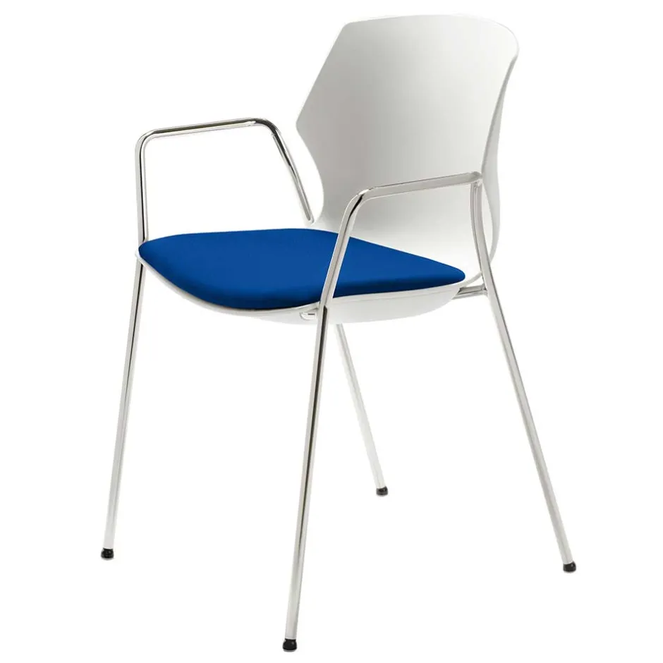Wohnen Armlehner Schalenstuhl in Weiß & Blau - Dreamin