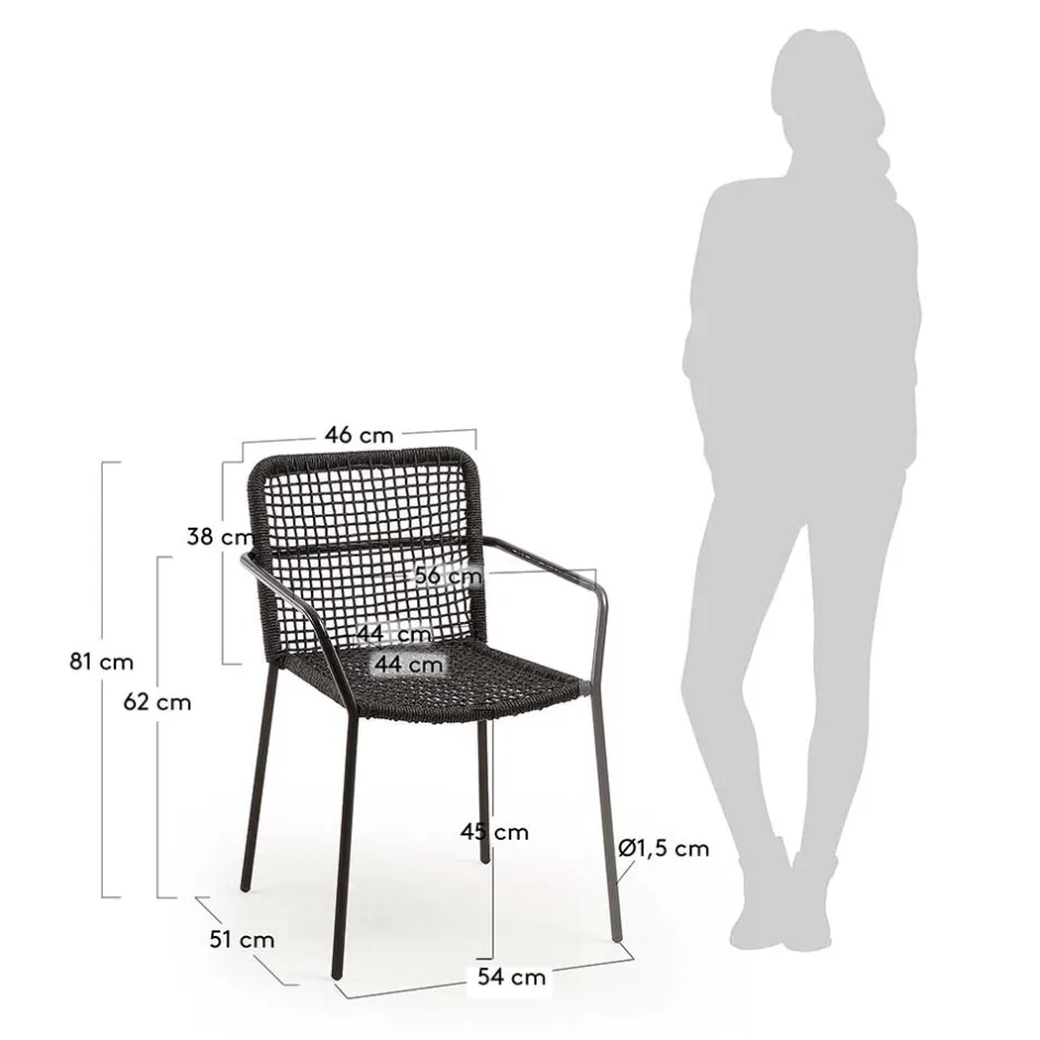 Armlehnstuhl aus Kordel Geflecht - Osbry (4er Set)^Wohnen Sale