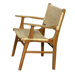 Wohnen Armlehnstuhl aus Rattangeflecht & Teakholz - Casserra