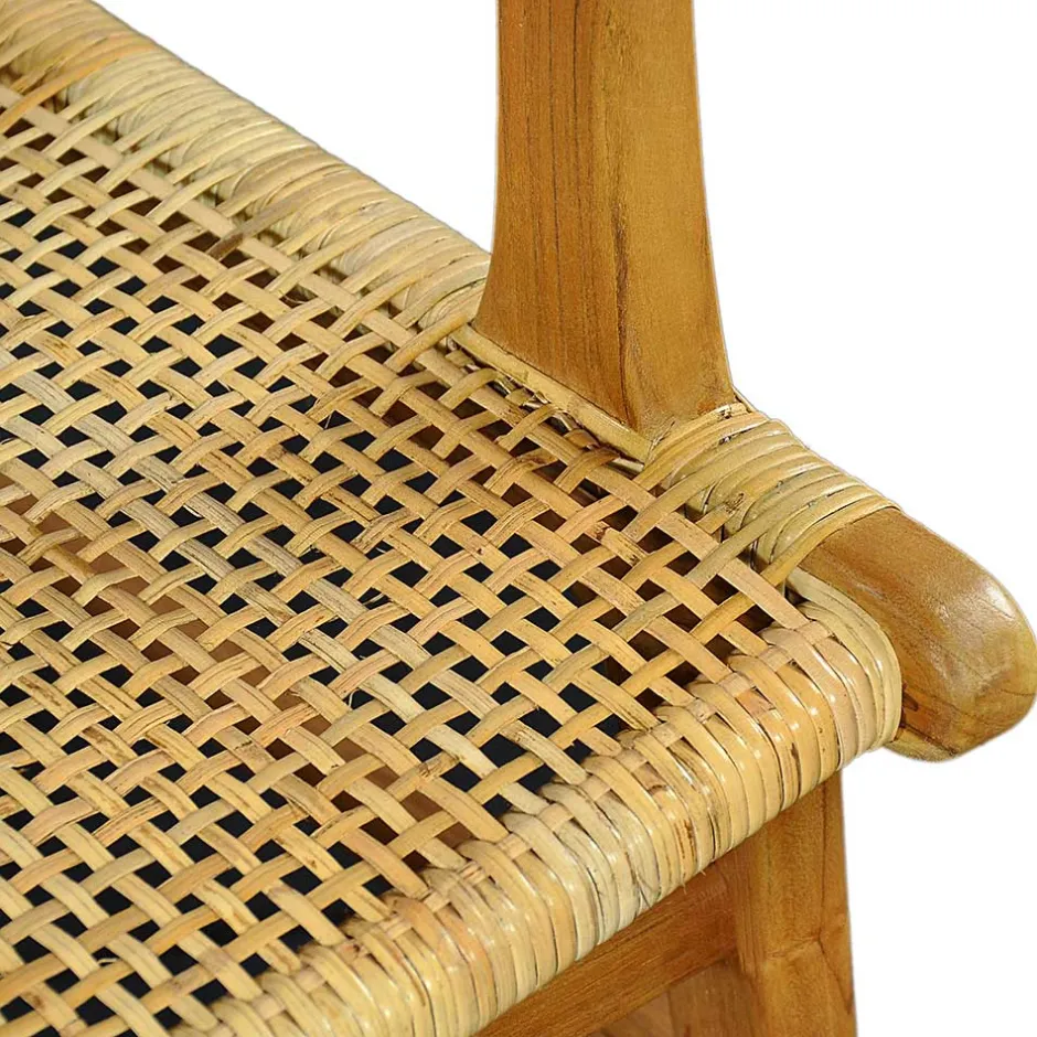 Wohnen Armlehnstuhl aus Rattangeflecht & Teakholz - Casserra