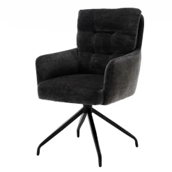 Armlehnstuhl in Anthrazit Chenille - Emgo (2er Set)^Wohnen Best