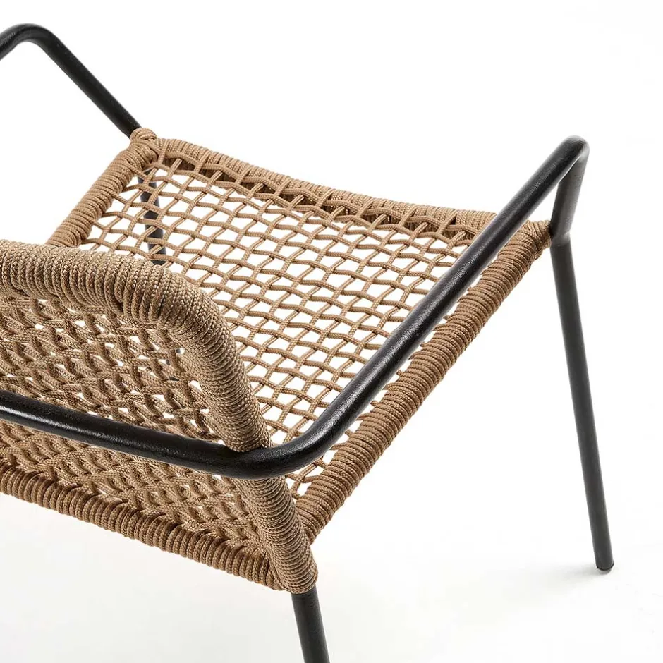 Wohnen Armlehnstuhl in Beige & Schwarz - Locoro (4er Set)