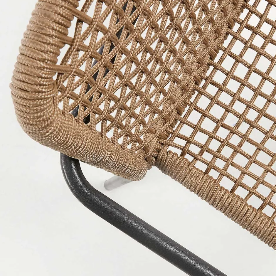 Wohnen Armlehnstuhl in Beige & Schwarz - Locoro (4er Set)