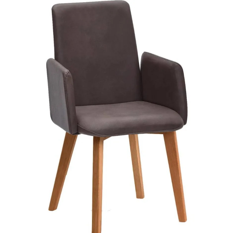 Armlehnstuhl in Dunkelbraun und Wildeiche - Sagavi^Wohnen Outlet