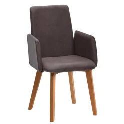 Armlehnstuhl in Dunkelbraun und Wildeiche - Sagavi^Wohnen Outlet