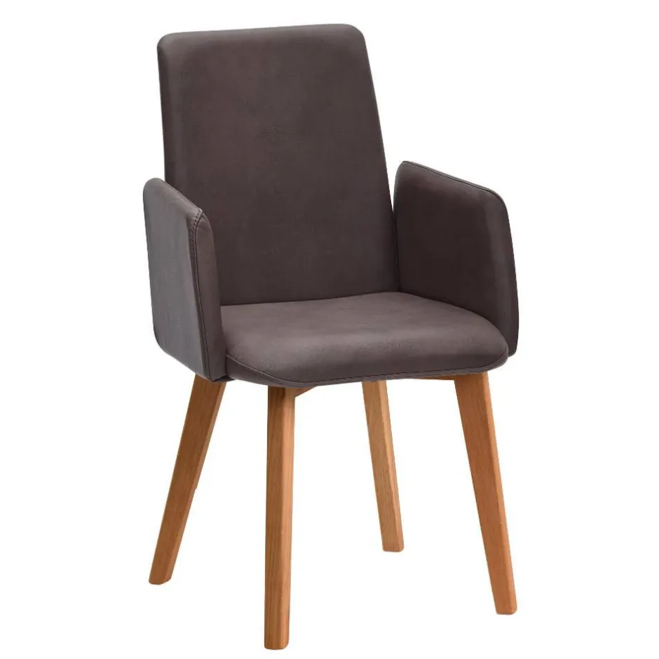 Armlehnstuhl in Dunkelbraun und Wildeiche - Sagavi^Wohnen Outlet