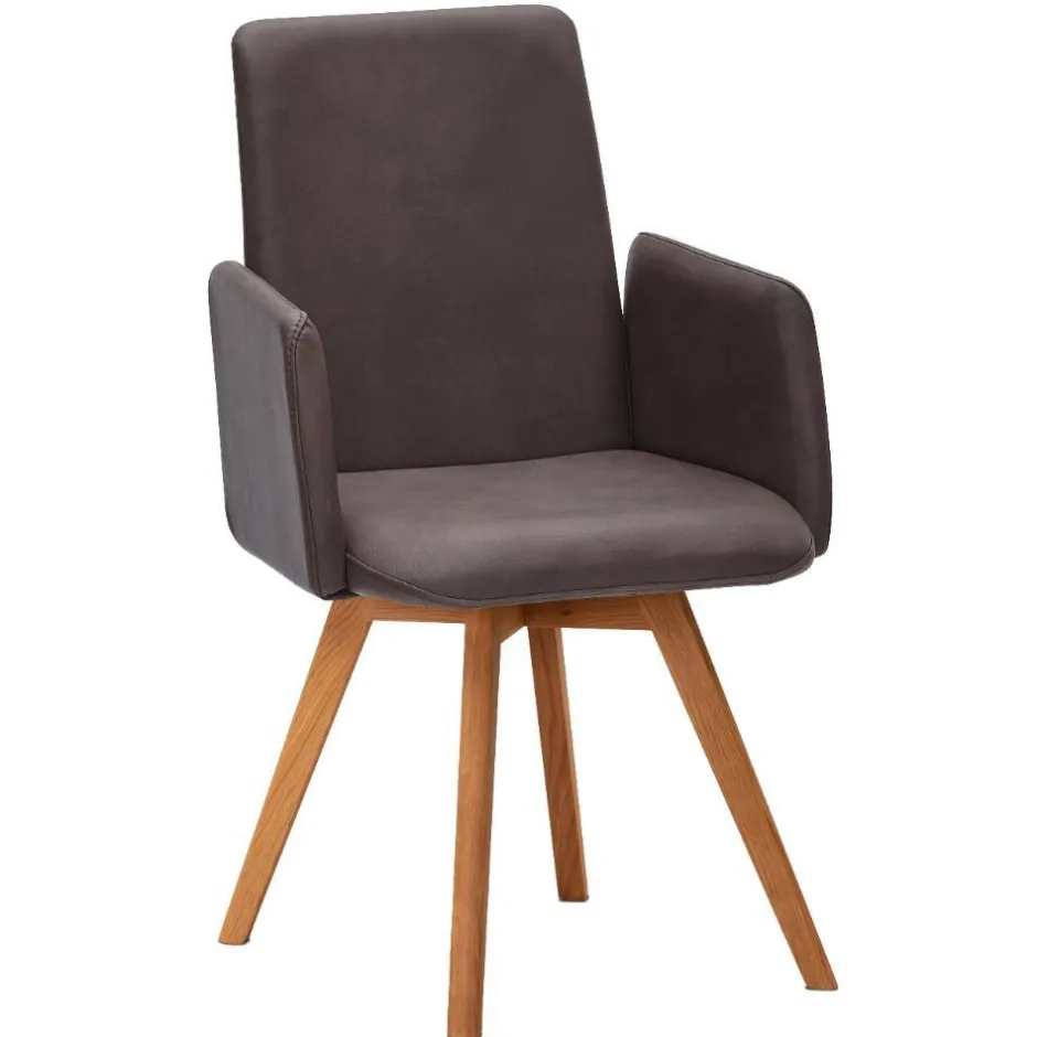 Wohnen Armlehnstuhl in Dunkelbraun und Wildeiche - Willy